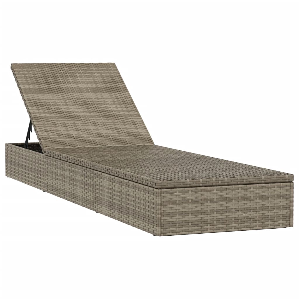 Sonnenliegen 2 Stk. Mit Tisch Poly Rattan