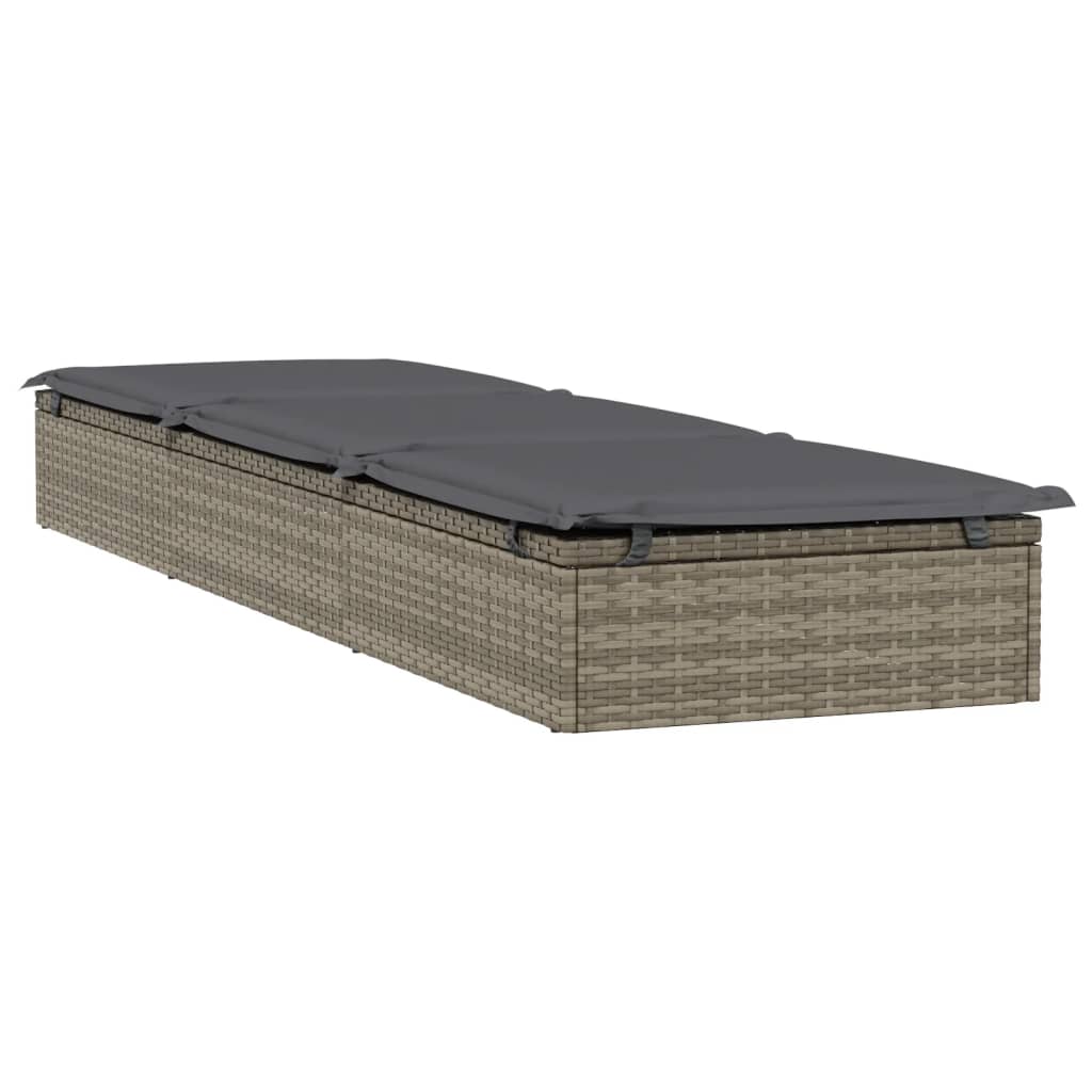 Sonnenliegen 2 Stk. Mit Tisch Poly Rattan