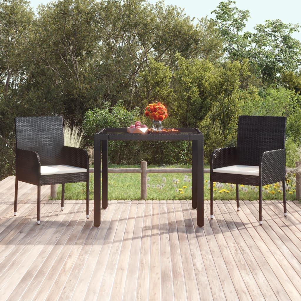 Gartentisch Mit Poly Rattan Schwarz