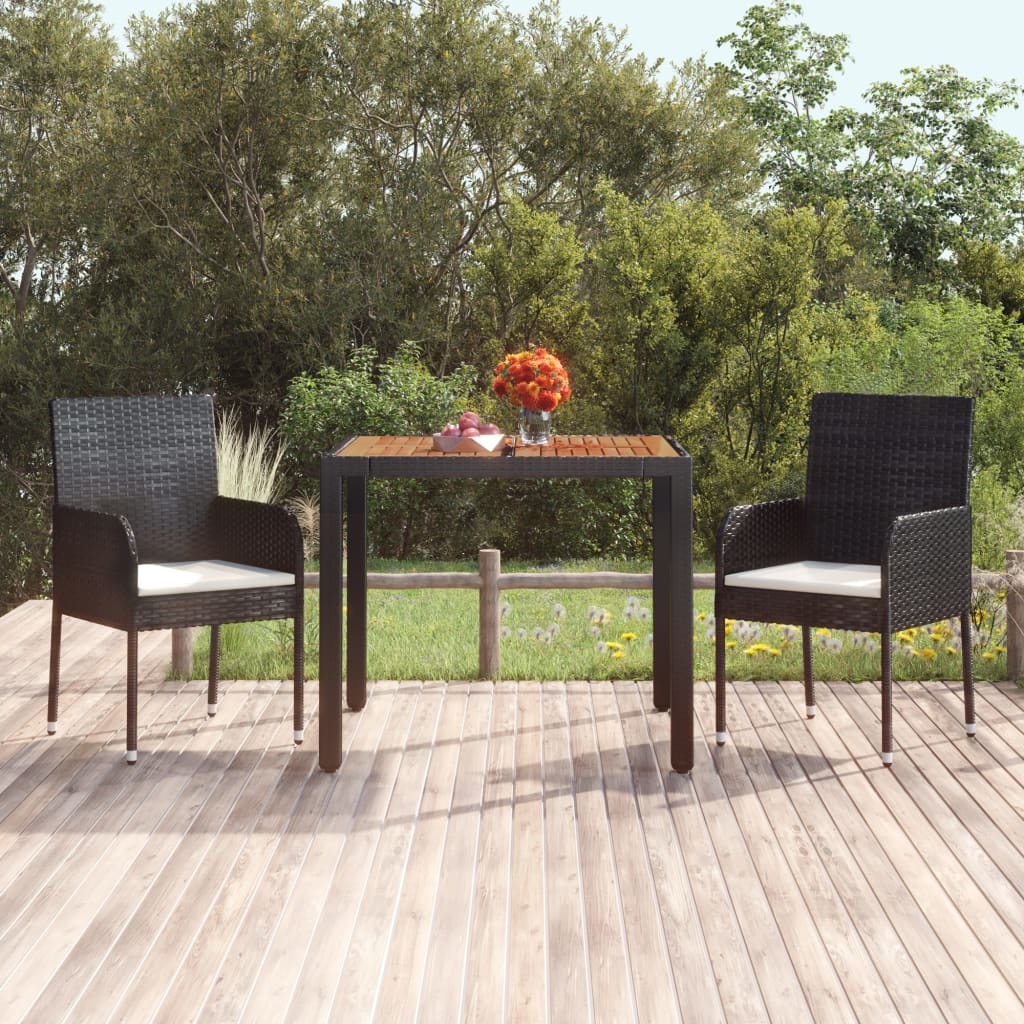 Gartentisch Mit Poly Rattan Schwarz