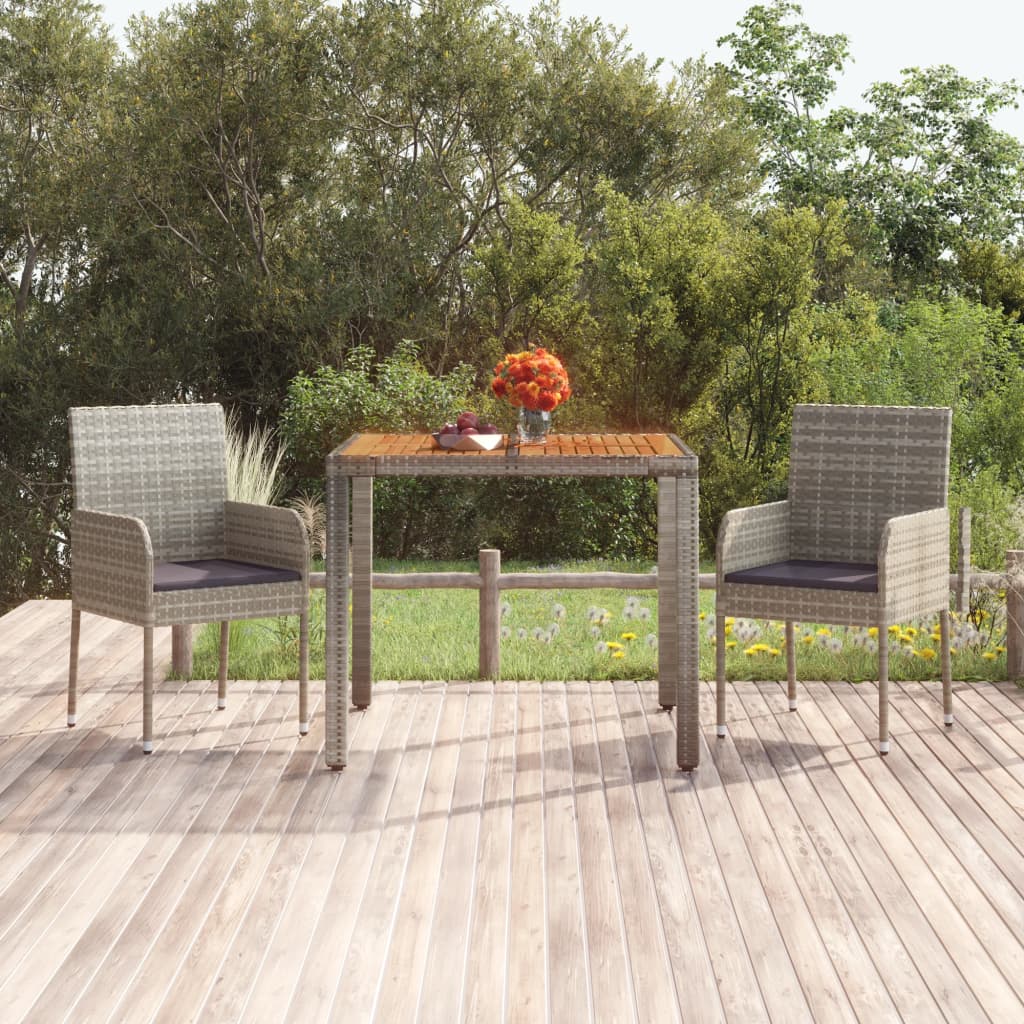 Gartentisch Mit Poly Rattan Grau