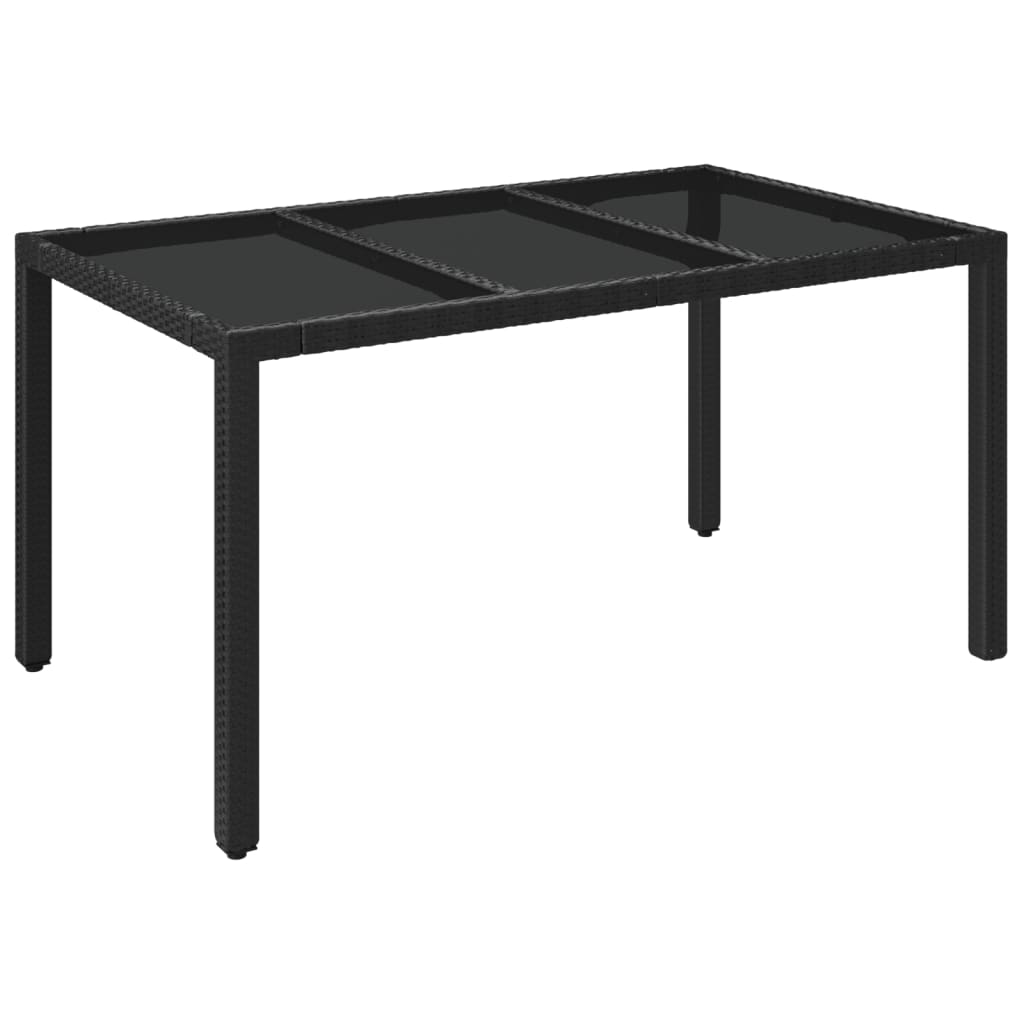 Gartentisch Mit Poly Rattan Schwarz