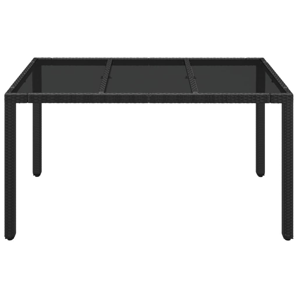 Gartentisch Mit Poly Rattan Schwarz
