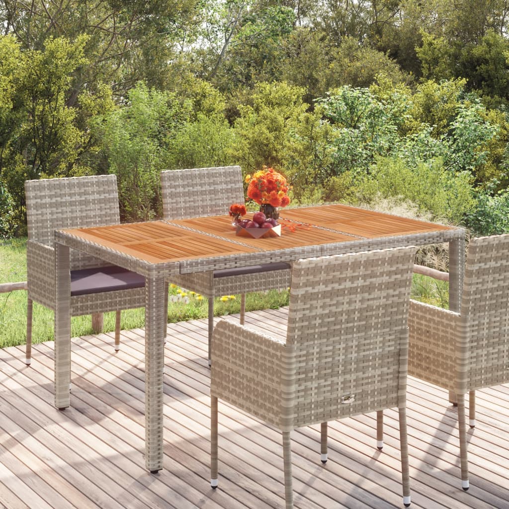 Gartentisch Mit Poly Rattan Grau