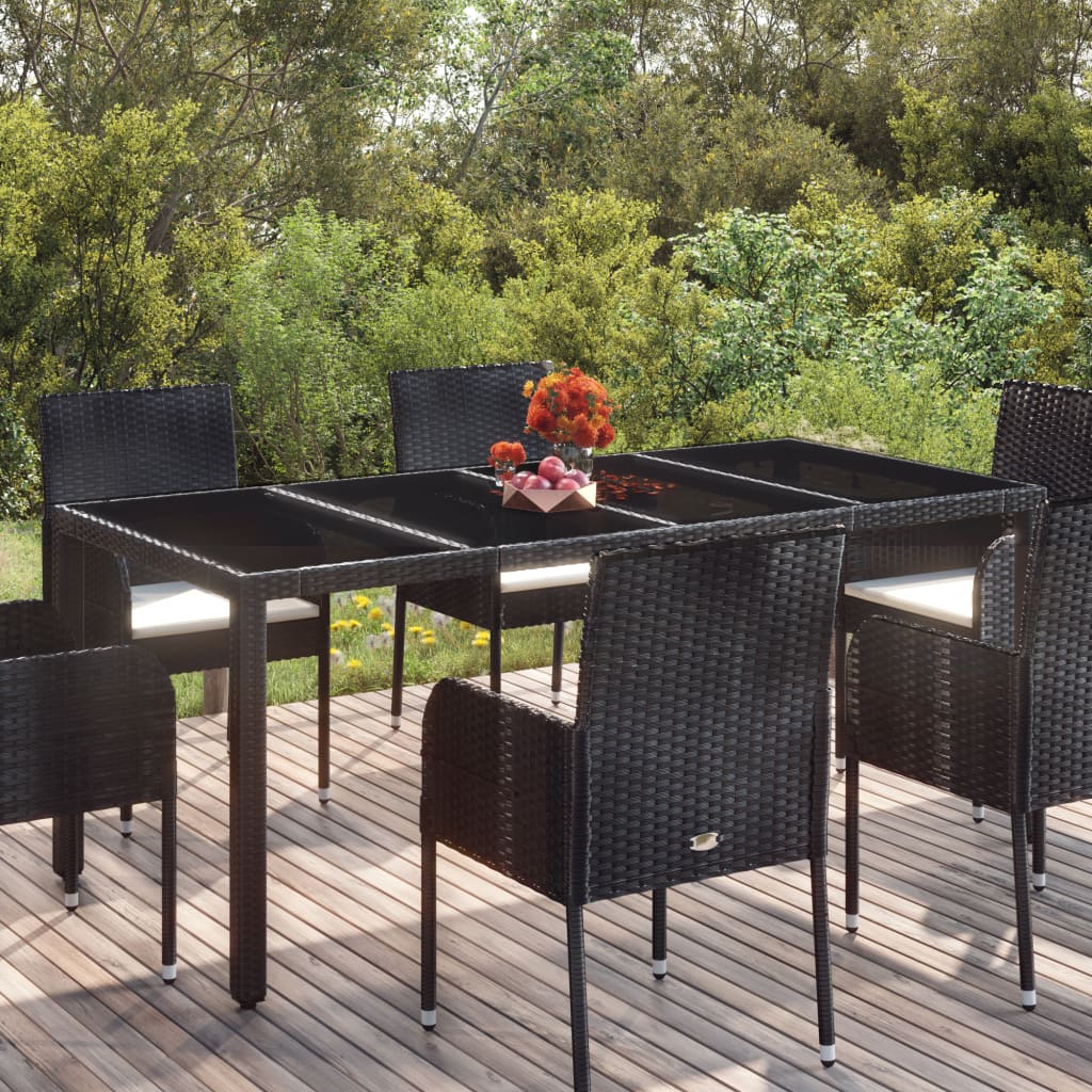 Gartentisch Mit Poly Rattan Schwarz