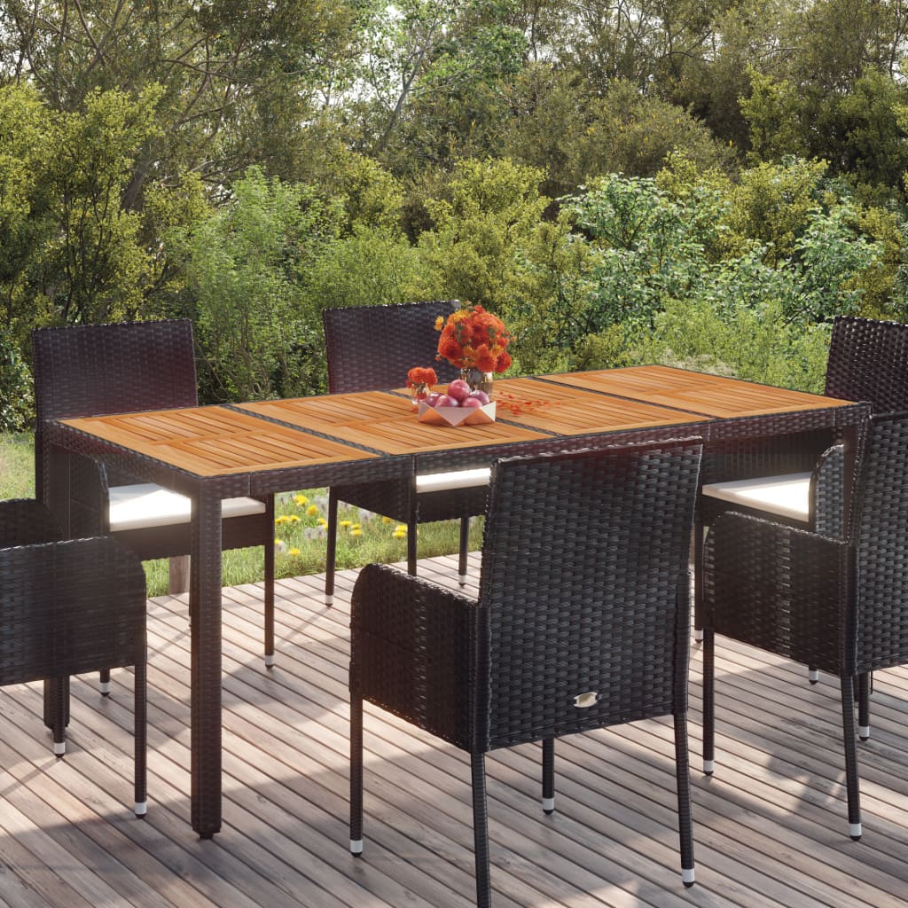 Gartentisch Mit Poly Rattan Schwarz