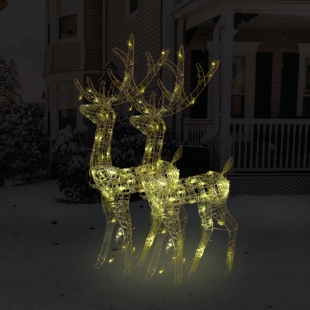 Rentiere Weihnachtsdekoration 2 Stk. Acryl Warmweiß
