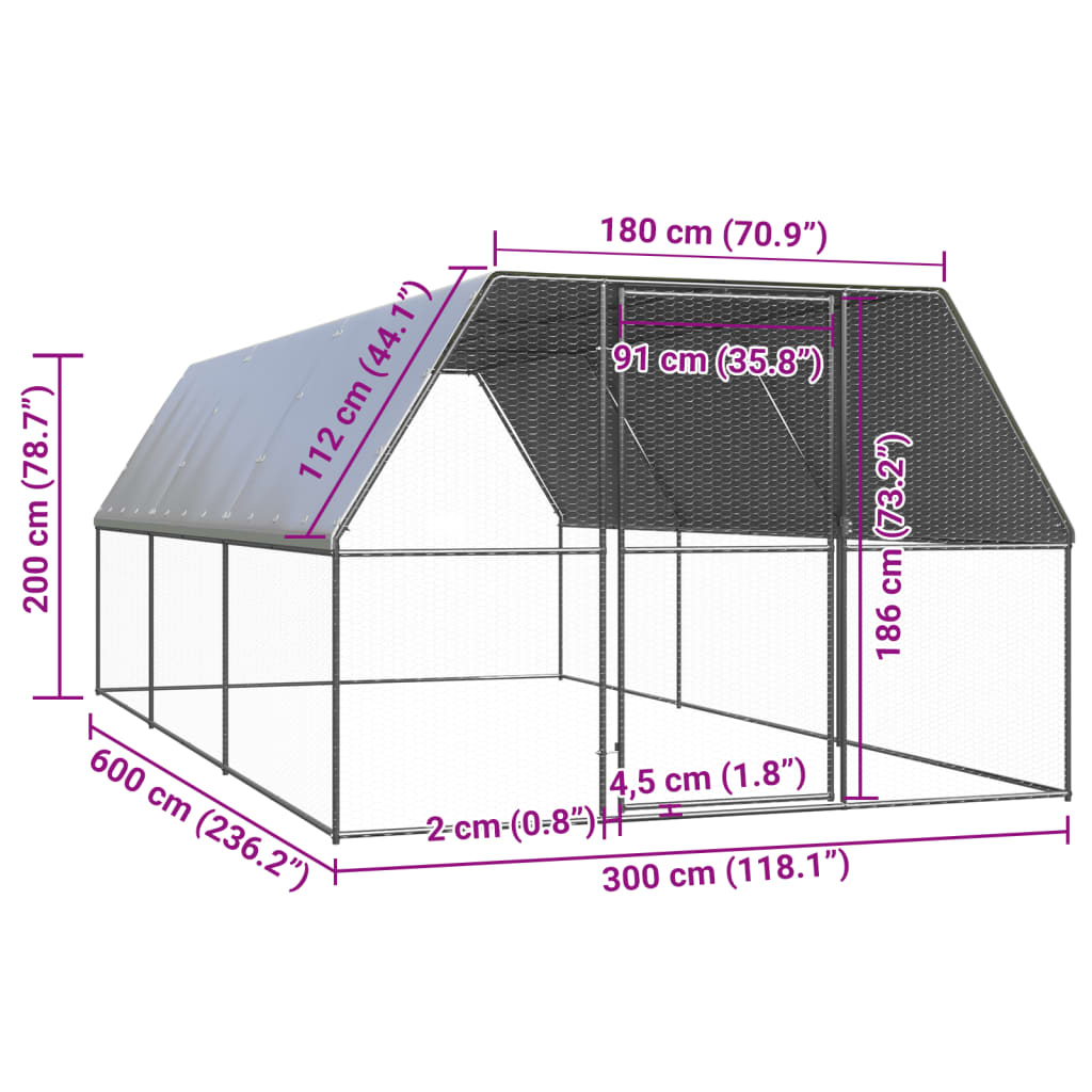 Outdoor-Hühnerkäfig Verzinkter Stahl