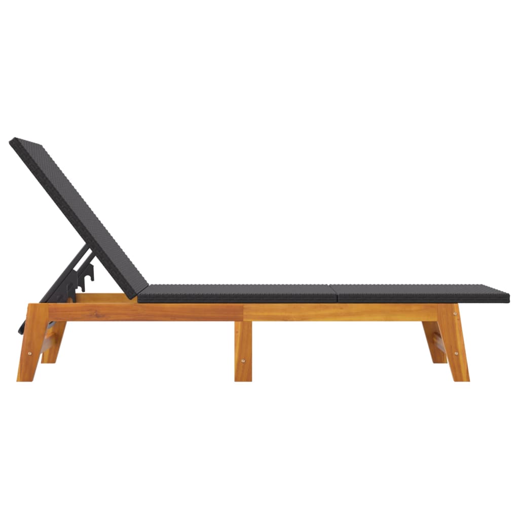 Sonnenliege Mit Tisch Poly Rattan Und Massivholz Akazie