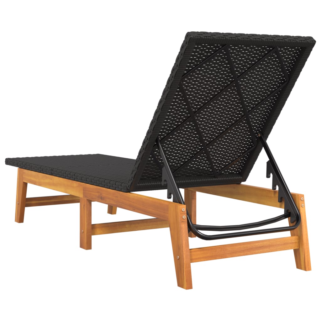 Sonnenliege Mit Tisch Poly Rattan Und Massivholz Akazie