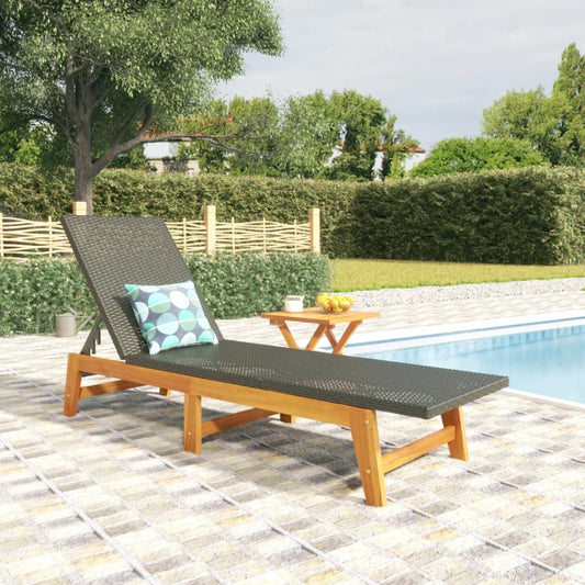 Sonnenliege Mit Tisch Poly Rattan Und Massivholz Akazie