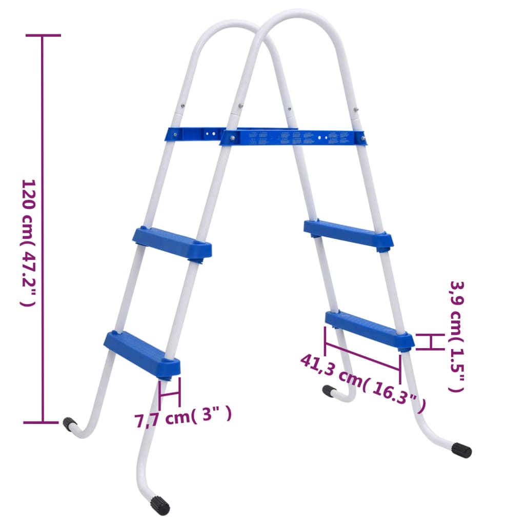 Pool-Leiter Blau Und Weiß 84 Cm Stahl