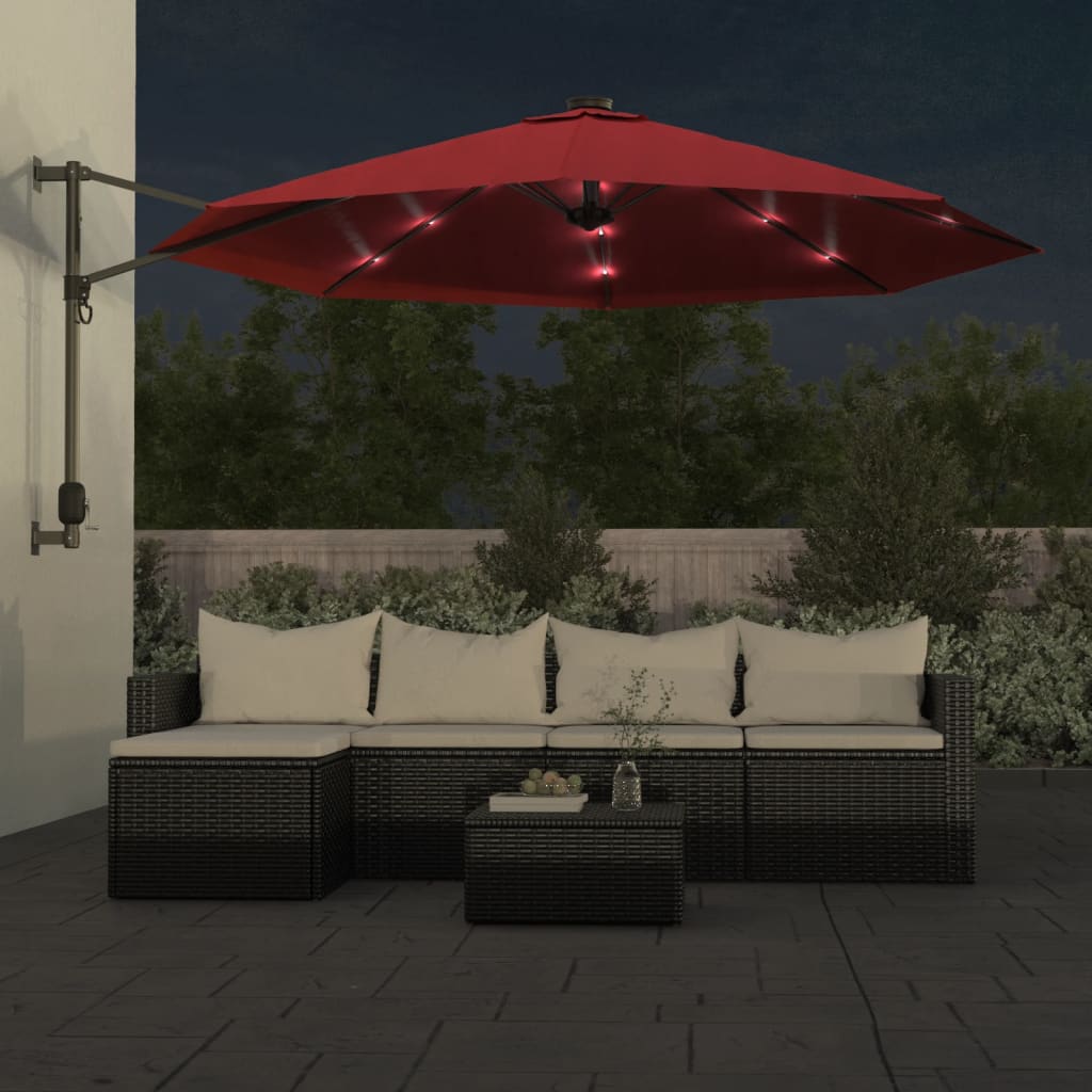 Wand-Sonnenschirm Mit Leds Knall 290 Cm