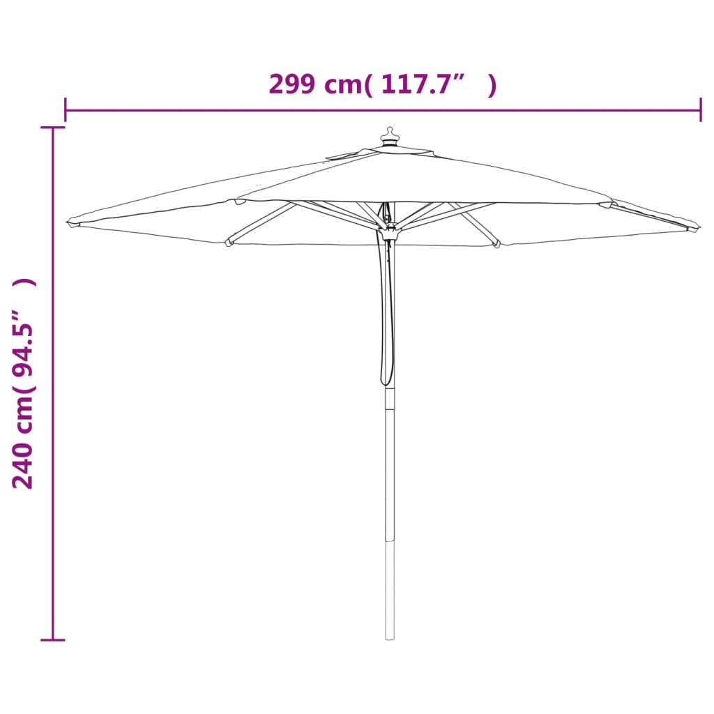 Sonnenschirm Mit Holzmast 299X240 Cm