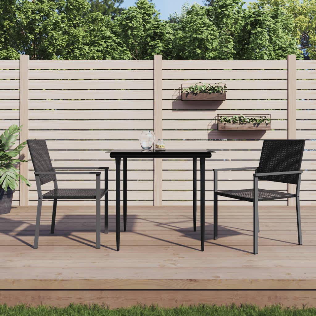 Gartenstühle Mit Kissen 6 Stk. Schwarz 54X62,5X89Cm Poly Rattan