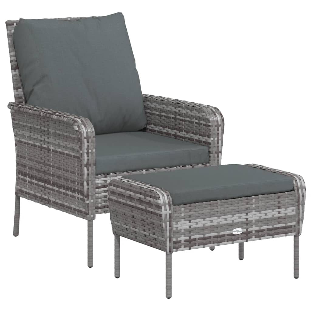 Gartenstuhl Mit Fußhocker Poly Rattan