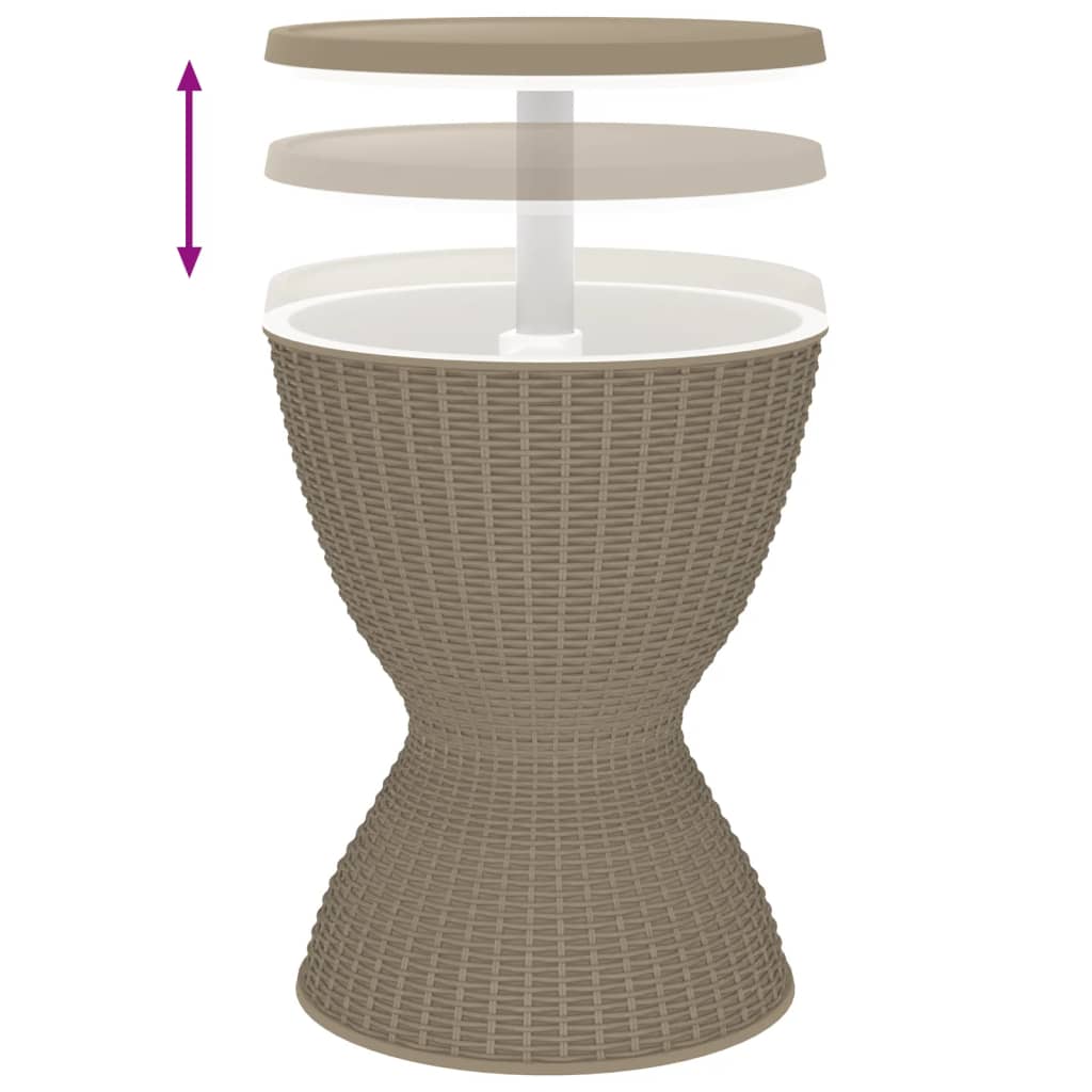 3-In-1 Tisch Mit Eiskühler Hell Polypropylen