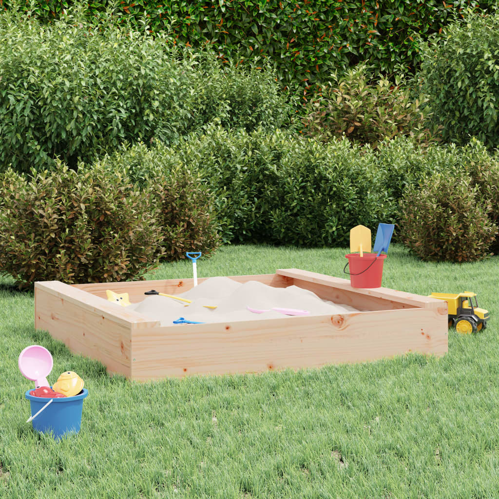 Sandkasten Mit Sitzen Quadratisch Massivholz Douglasie