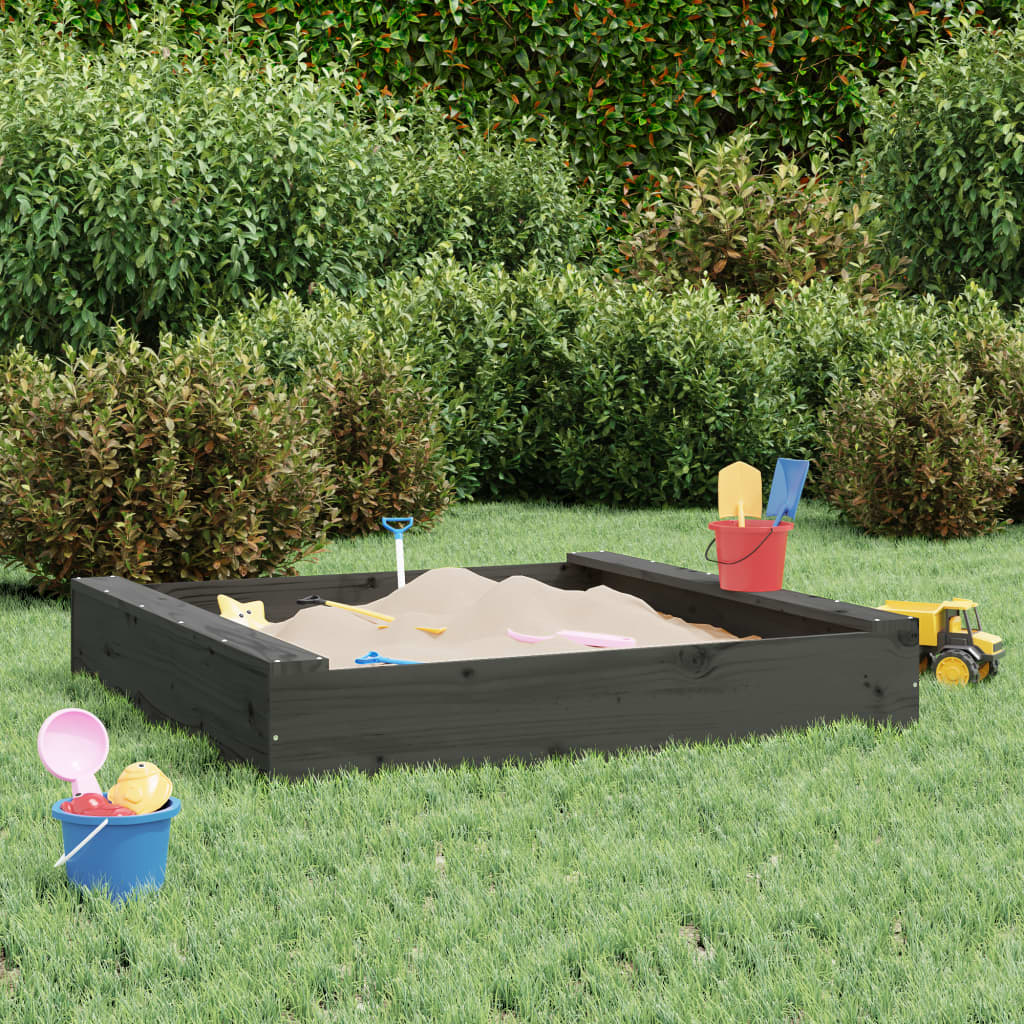 Sandkasten Mit Sitzen Quadratisch Massivholz Douglasie