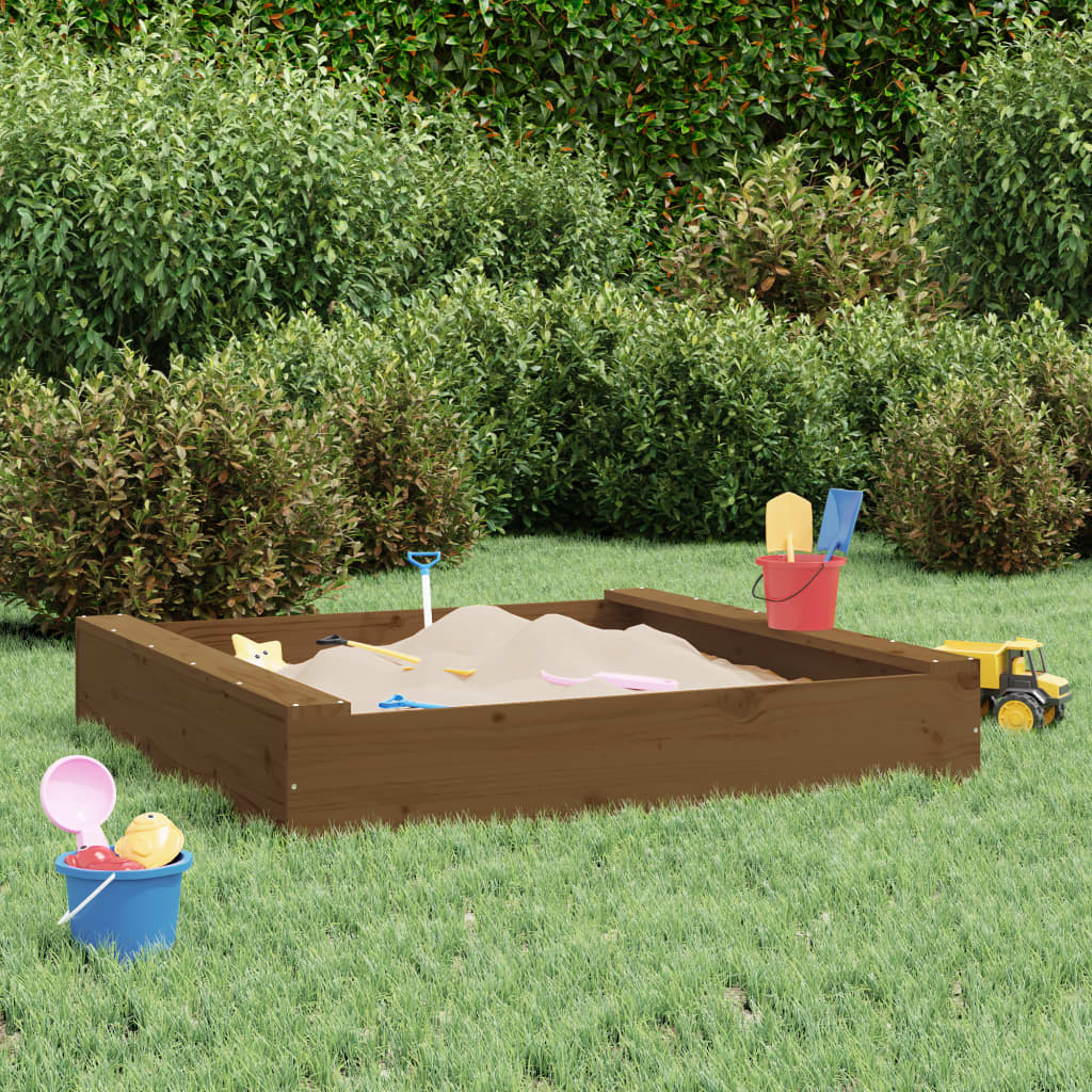 Sandkasten Mit Sitzen Quadratisch Massivholz Douglasie