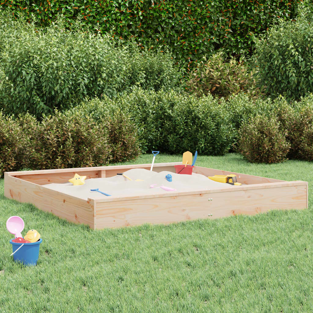 Sandkasten Mit Sitzen Quadratisch Massivholz Douglasie