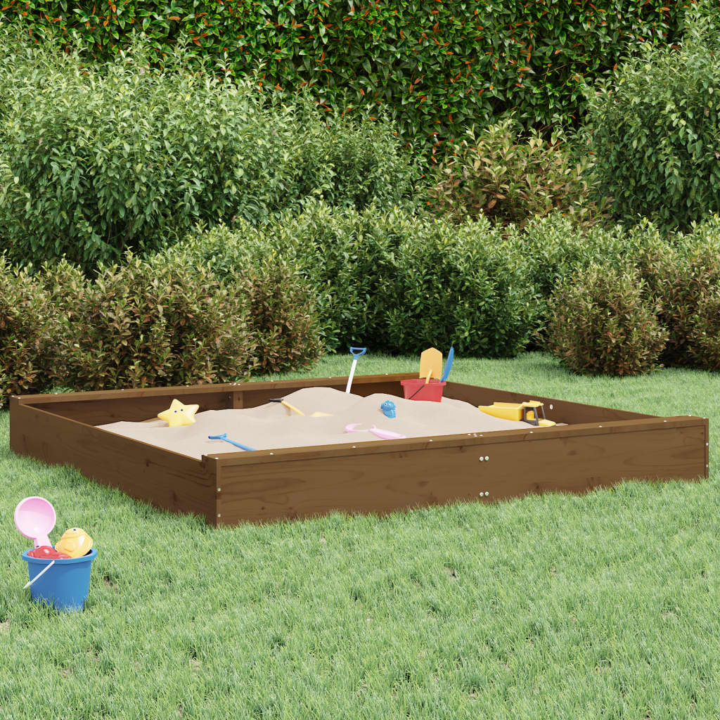Sandkasten Mit Sitzen Quadratisch Massivholz Douglasie