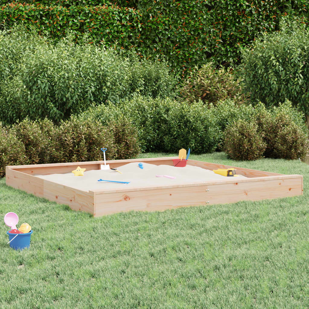 Sandkasten Mit Sitzen Quadratisch Massivholz Douglasie