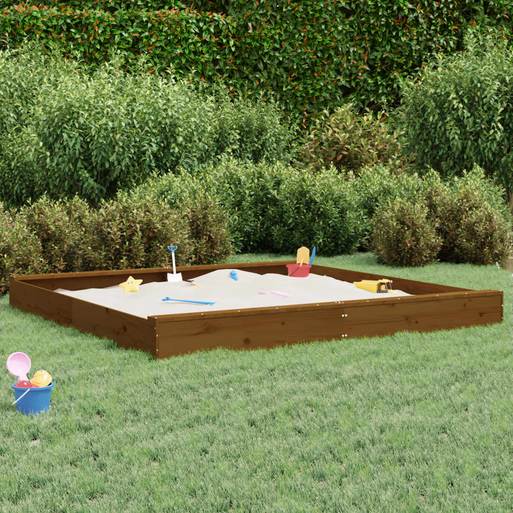 Sandkasten Mit Sitzen Quadratisch Massivholz Douglasie