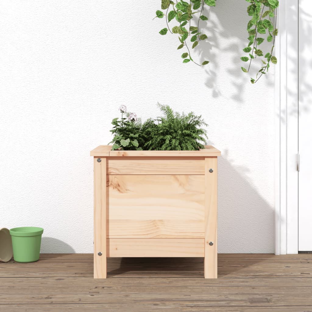 Hochbeet Grau 119,5X82,5X78 Cm Massivholz Kiefer