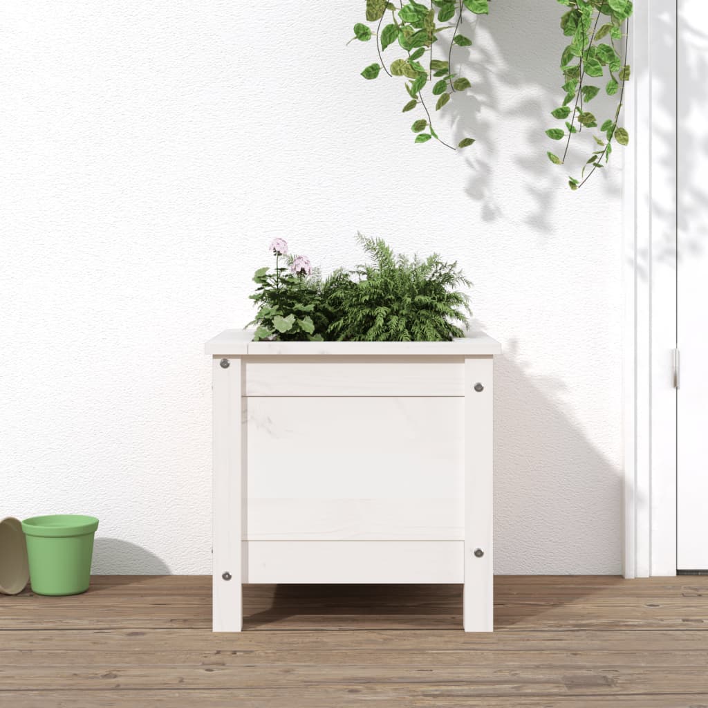 Hochbeet Grau 119,5X82,5X78 Cm Massivholz Kiefer