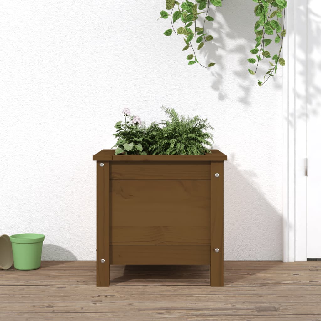 Hochbeet Grau 119,5X82,5X78 Cm Massivholz Kiefer