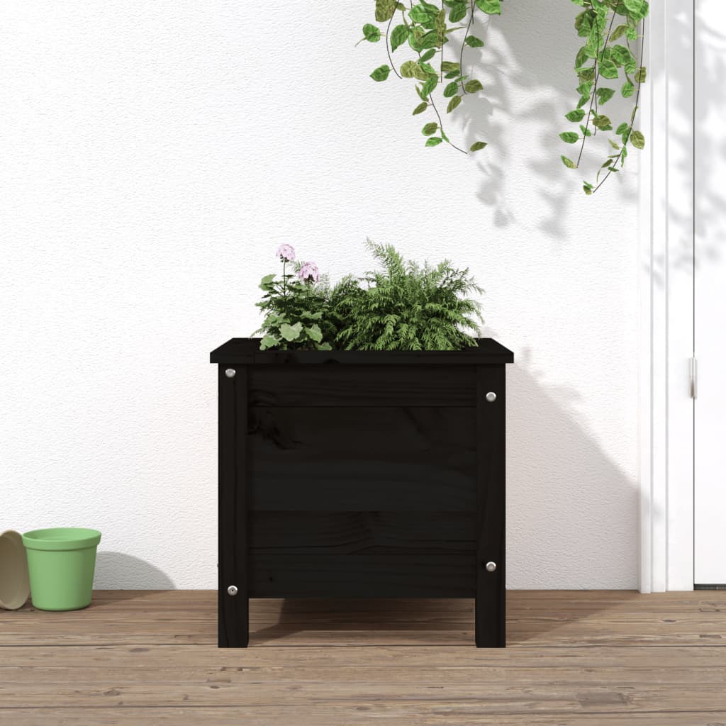 Hochbeet Grau 119,5X82,5X78 Cm Massivholz Kiefer