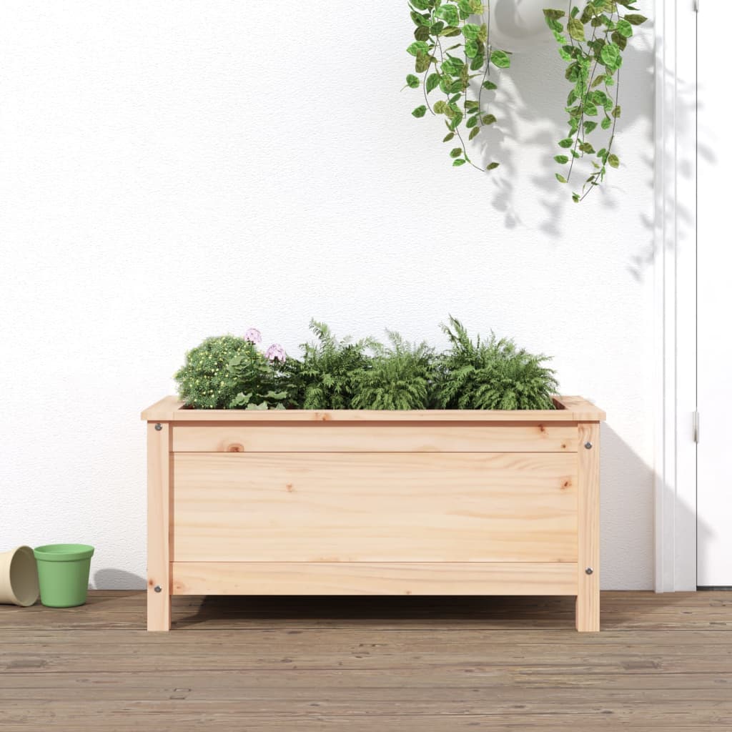 Hochbeet Grau 119,5X82,5X78 Cm Massivholz Kiefer