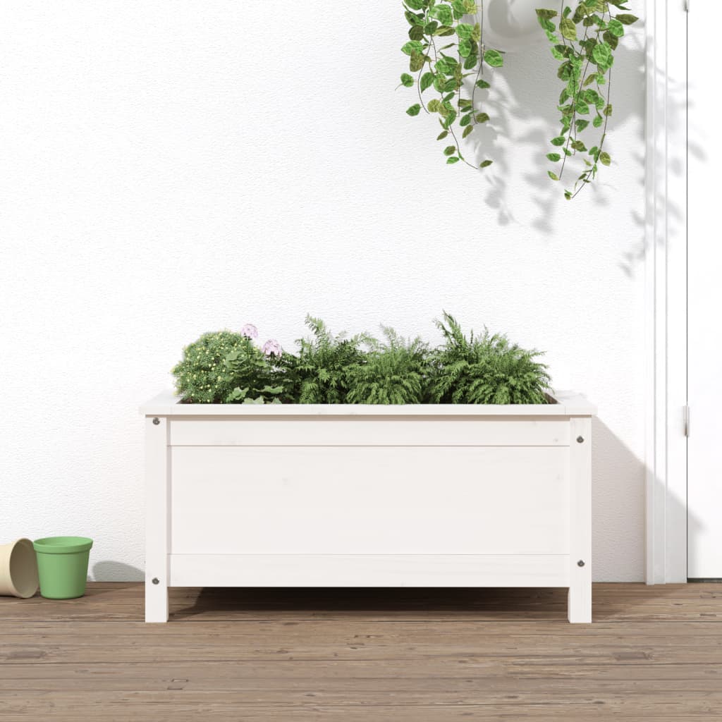 Hochbeet Grau 119,5X82,5X78 Cm Massivholz Kiefer
