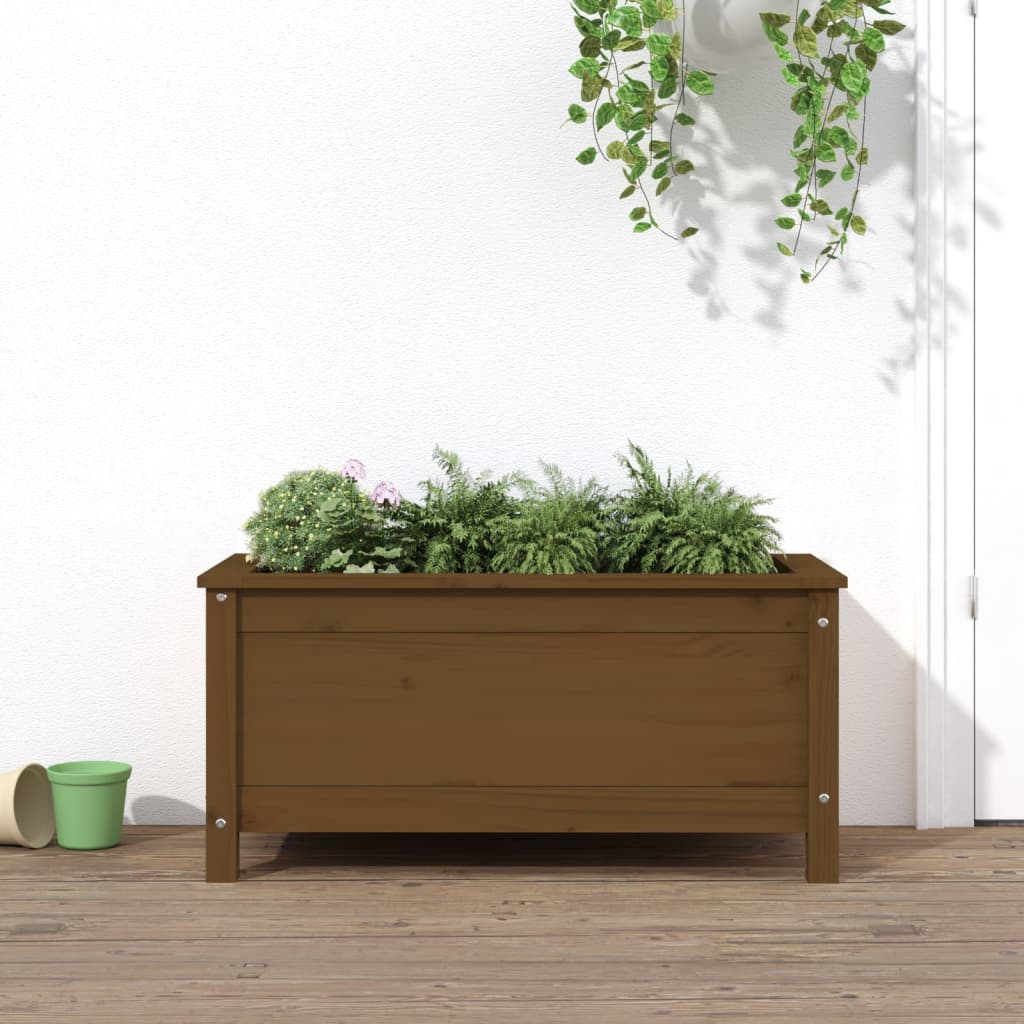 Hochbeet Grau 119,5X82,5X78 Cm Massivholz Kiefer