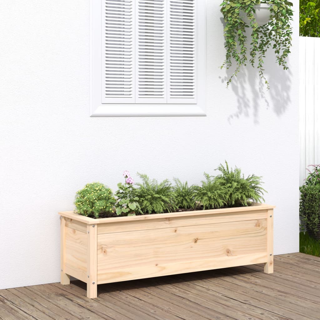 Hochbeet Grau 119,5X82,5X78 Cm Massivholz Kiefer