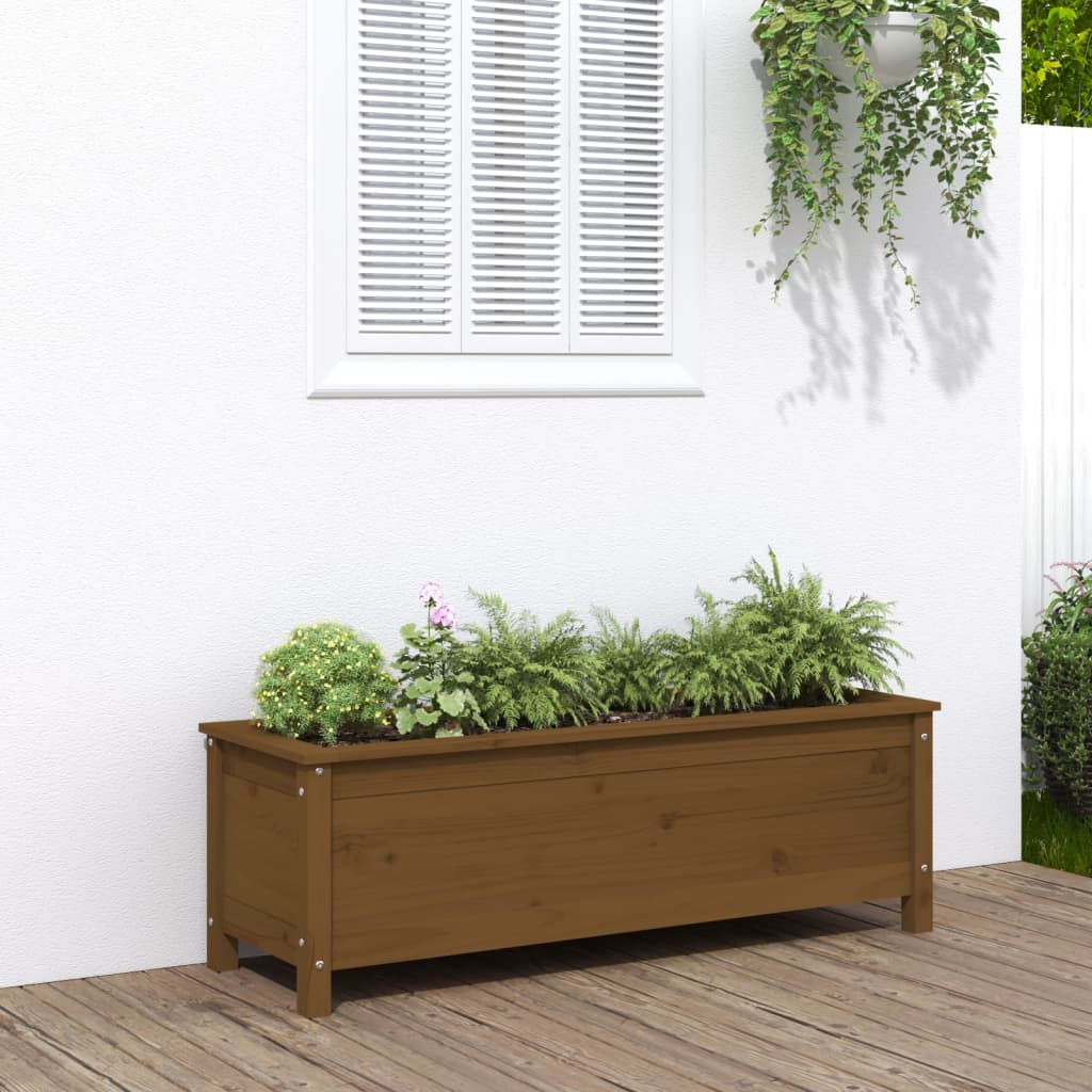 Hochbeet Grau 119,5X82,5X78 Cm Massivholz Kiefer