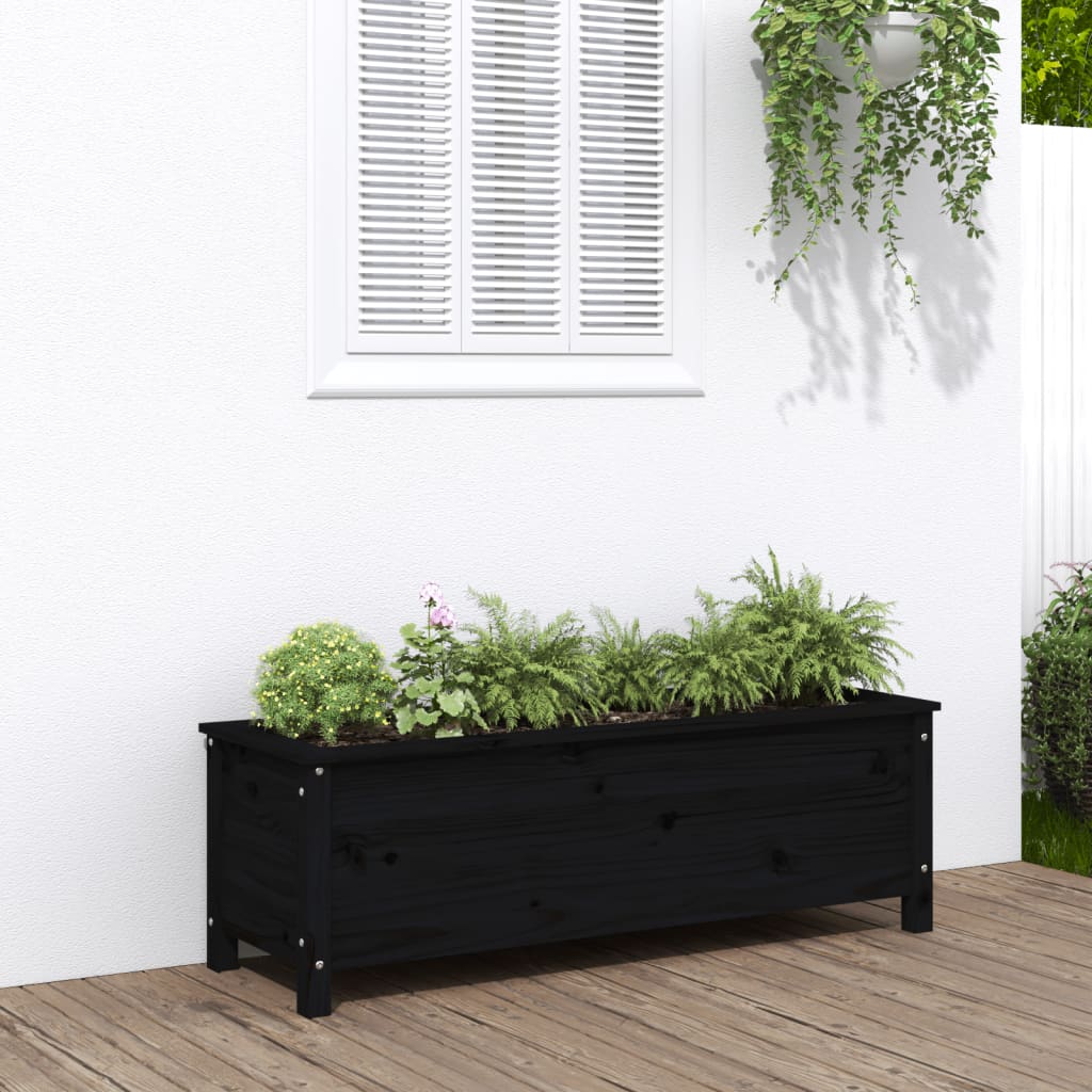 Hochbeet Grau 119,5X82,5X78 Cm Massivholz Kiefer