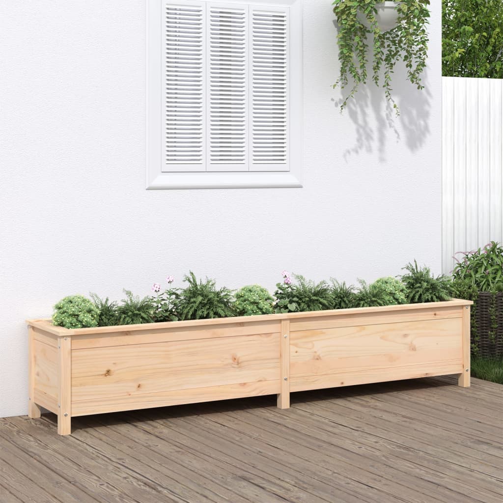 Hochbeet Grau 119,5X82,5X78 Cm Massivholz Kiefer
