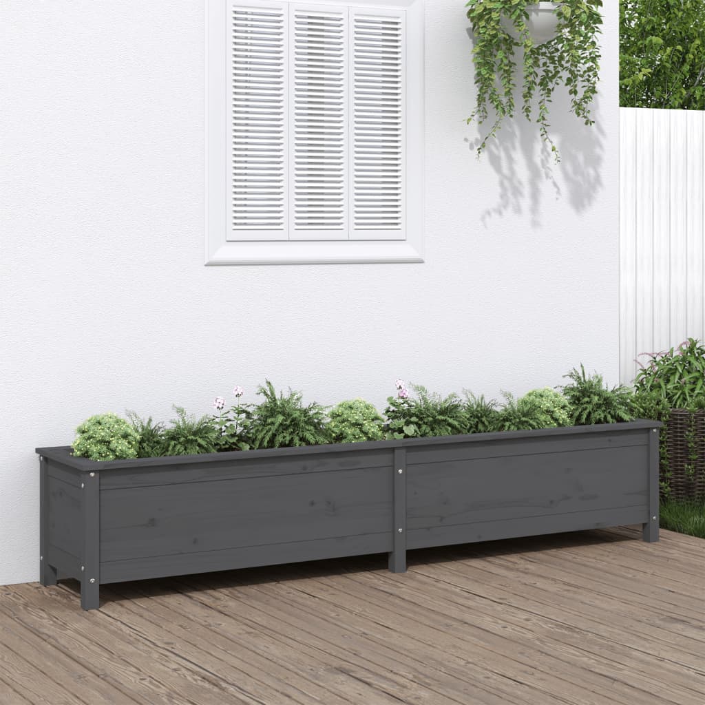 Hochbeet Grau 119,5X82,5X78 Cm Massivholz Kiefer