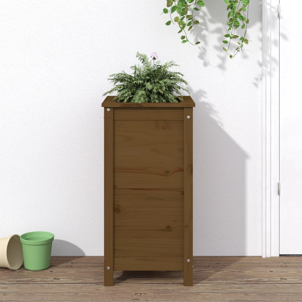 Hochbeet Grau 119,5X82,5X78 Cm Massivholz Kiefer