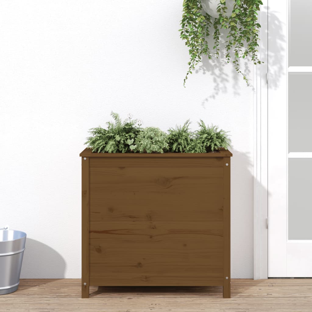 Hochbeet Grau 119,5X82,5X78 Cm Massivholz Kiefer