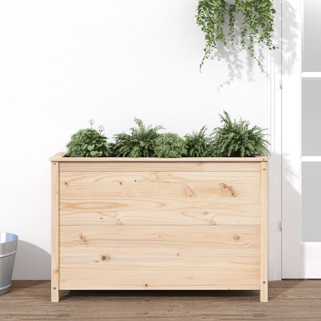 Hochbeet Grau 119,5X82,5X78 Cm Massivholz Kiefer
