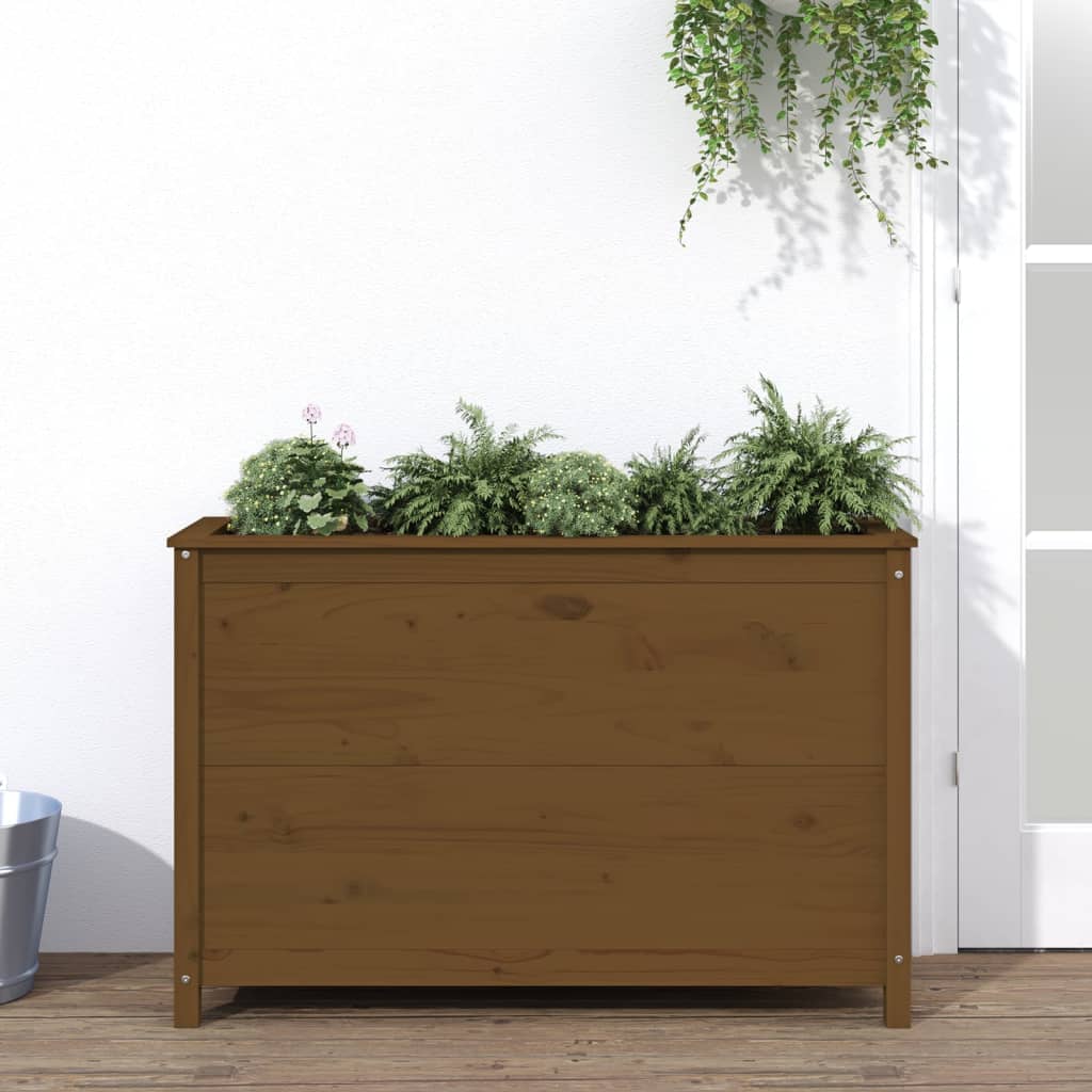 Hochbeet Grau 119,5X82,5X78 Cm Massivholz Kiefer