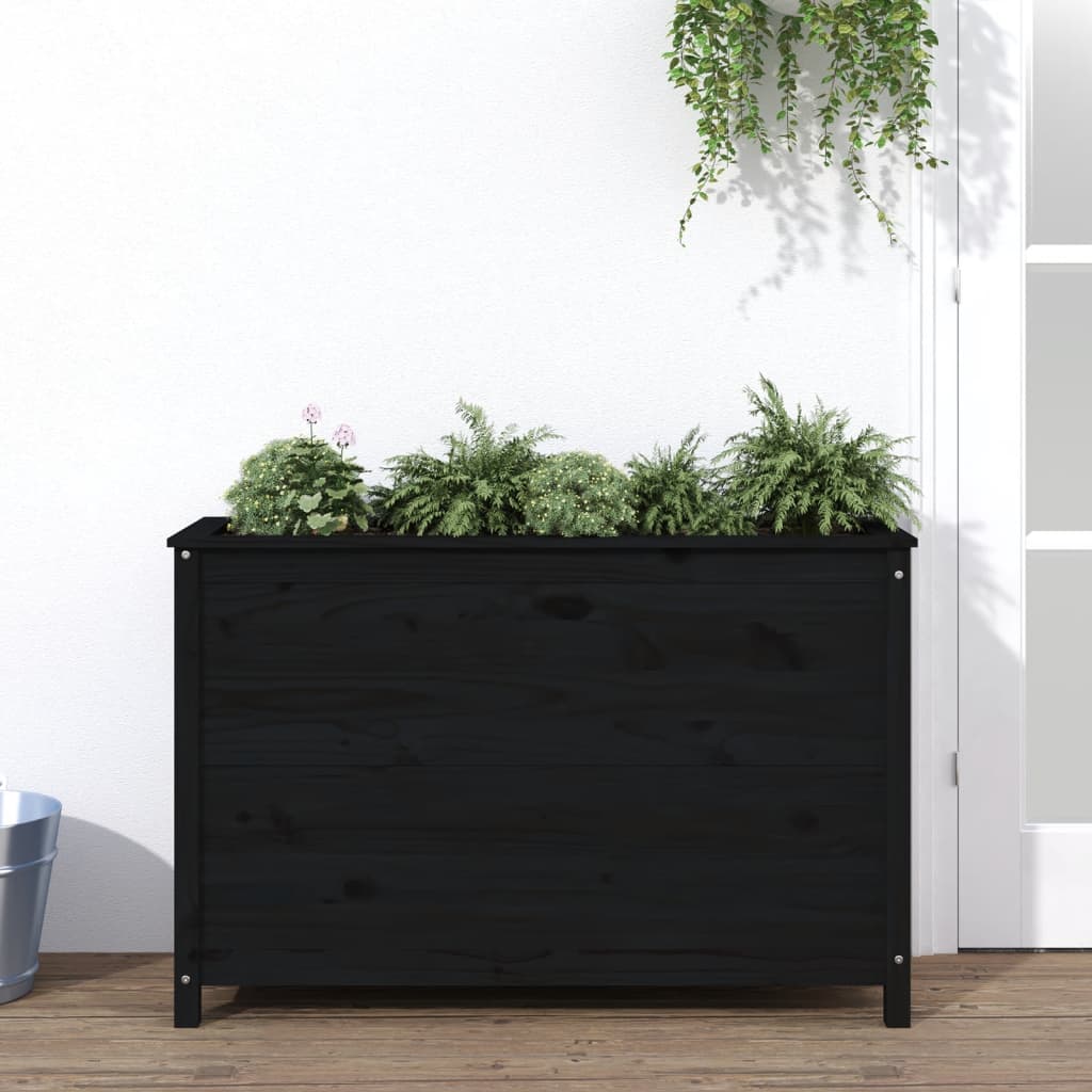 Hochbeet Grau 119,5X82,5X78 Cm Massivholz Kiefer