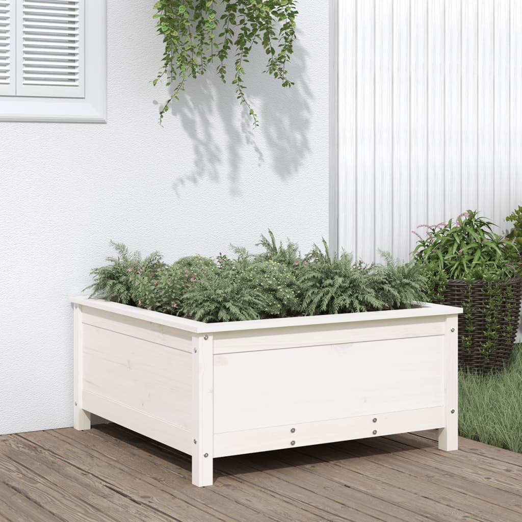 Hochbeet Grau 119,5X82,5X78 Cm Massivholz Kiefer