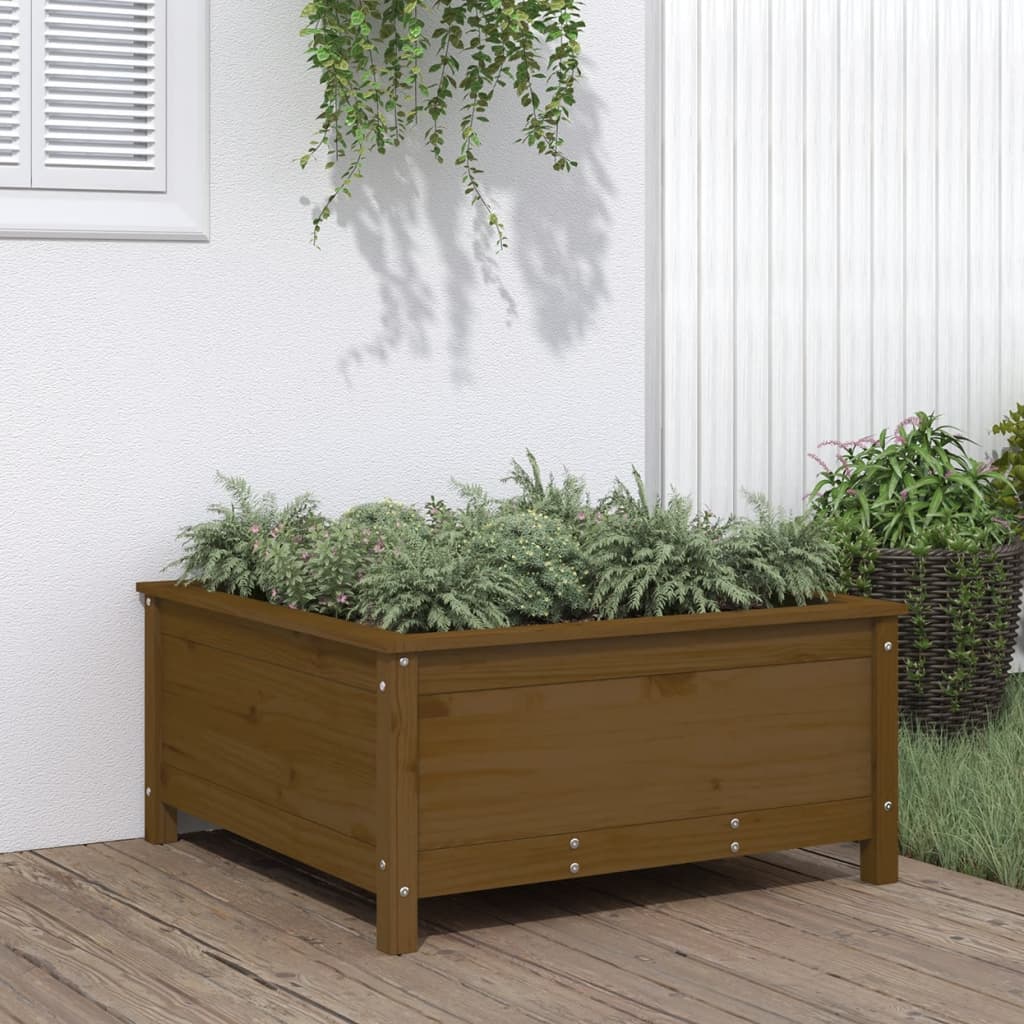 Hochbeet Grau 119,5X82,5X78 Cm Massivholz Kiefer