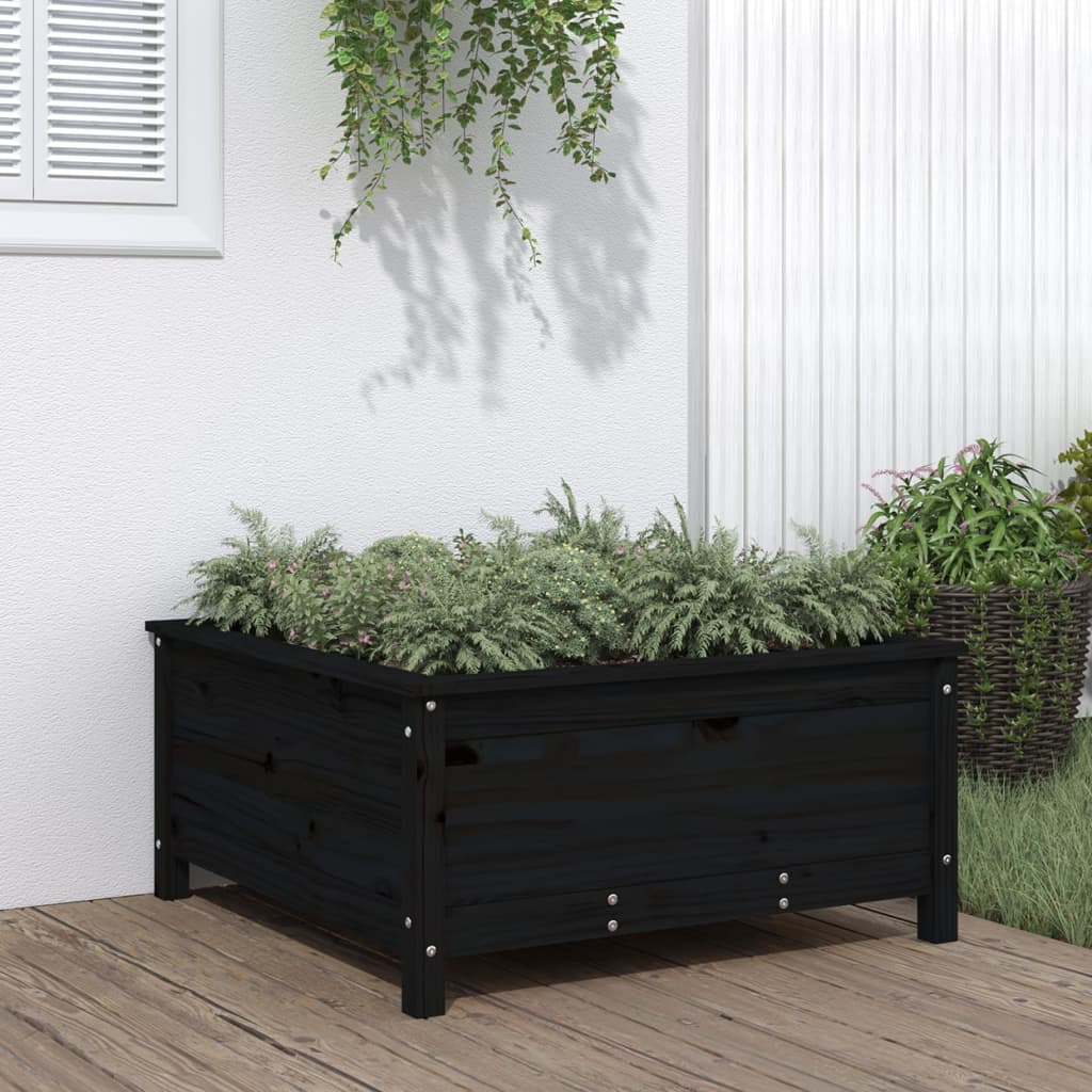 Hochbeet Grau 119,5X82,5X78 Cm Massivholz Kiefer