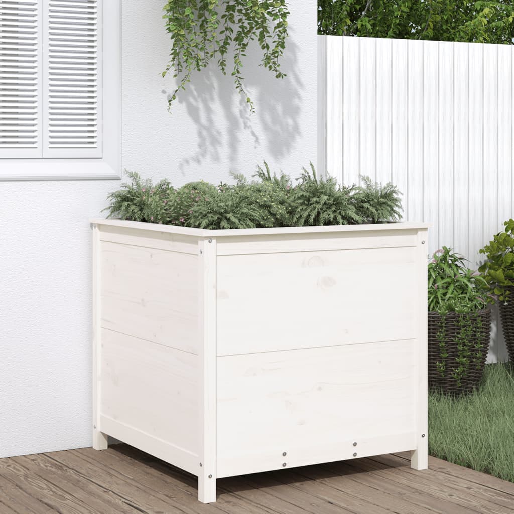 Hochbeet Grau 119,5X82,5X78 Cm Massivholz Kiefer