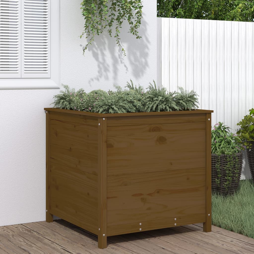 Hochbeet Grau 119,5X82,5X78 Cm Massivholz Kiefer